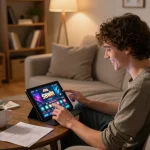 Engaging with the ATQ 58win app for an exciting online casino experience at home.