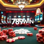 Experience the excitement of 789WIN with vibrant casino tables, colorful chips, and thrilling slots.