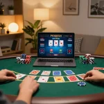 PH22 player enjoying a live blackjack game at home, showcasing strategic betting and engagement.