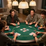 Players strategizing during a friendly poker night at home while enjoying SC88 gaming.