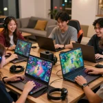 Group of gamers enjoying immersive gameplay at AU88 online casino platform.