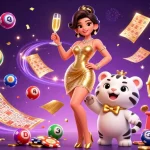 Get ready to win with computime's festive online gaming illustration showcasing vibrant lottery balls and riches.
