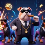 Fun88 offers thrilling gaming experiences, featuring a mafia bulldog and slot machines in a vibrant casino scene.