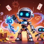 Experience exciting gameplay at xx88 with dynamic characters like a cyberpunk robot and treasure elements.