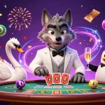 Experience thrilling gameplay at 8xbet with colorful lottery balls and elegant characters.
