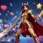 Experience Tỷ lệ cá cược thrilling action with a warrior queen and her wolf companion in an electrifying casino scene.