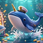 Watch xin88 whale breaching through coins and playful dolphins performing tricks in a vibrant casino scene.