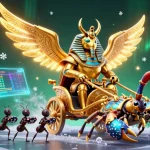 Experience the thrill of gaming at 99win with a vibrant 3D casino illustration showcasing gold beetle and crypto elements.