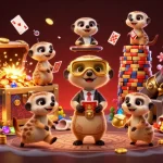 Engage with thrilling gaming at UU88 COM, featuring meerkats in a vibrant casino scene.