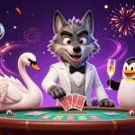 Engage in thrilling gameplay at tt88 with vibrant illustrations of casino characters and festive elements.