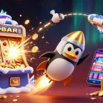 Experience the thrill of gaming with mm88wow as a golden penguin navigates a cosmic jackpot adventure.