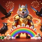 Win big with f168 at the lively casino scene featuring mythical characters and glowing elements.