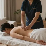 Experience relaxing 연신내출장안마 with a professional therapist in a serene home setting, highlighting tranquil atmosphere.