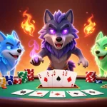 Engage in immersive gameplay at credit card casinos with dynamic poker elements and spectral wolves.