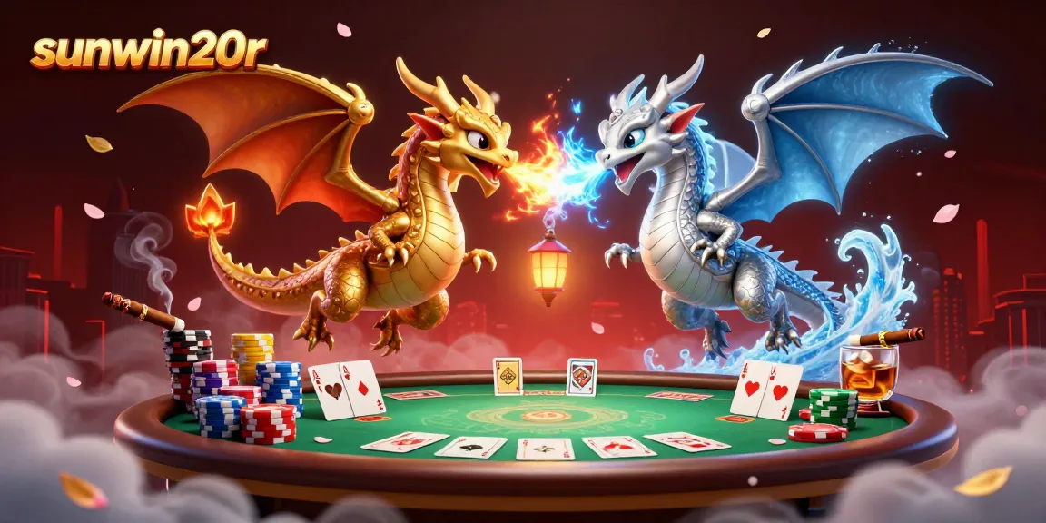 Experience the thrilling gameplay of sunwin20r with 3D dragon artistry in a vibrant casino scene.