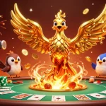 Experience thrilling wins at hubet's vibrant casino, featuring golden phoenix and poker action.