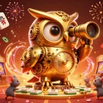 Experience 100VIPS8 excitement with charming characters and casino elements in a lively scene.