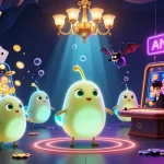 Experience the excitement of gavangtv trực tiếp bóng đá with animated glowworms illuminating a vibrant casino scene.